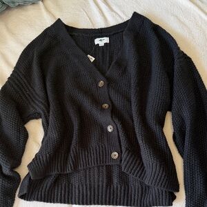 Aerie Black Button-Up Sweater